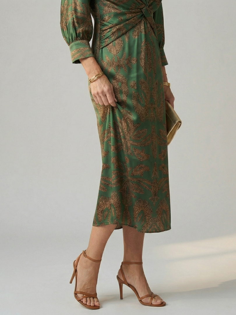 Lune | Naturlig Wrap Midi Kjole