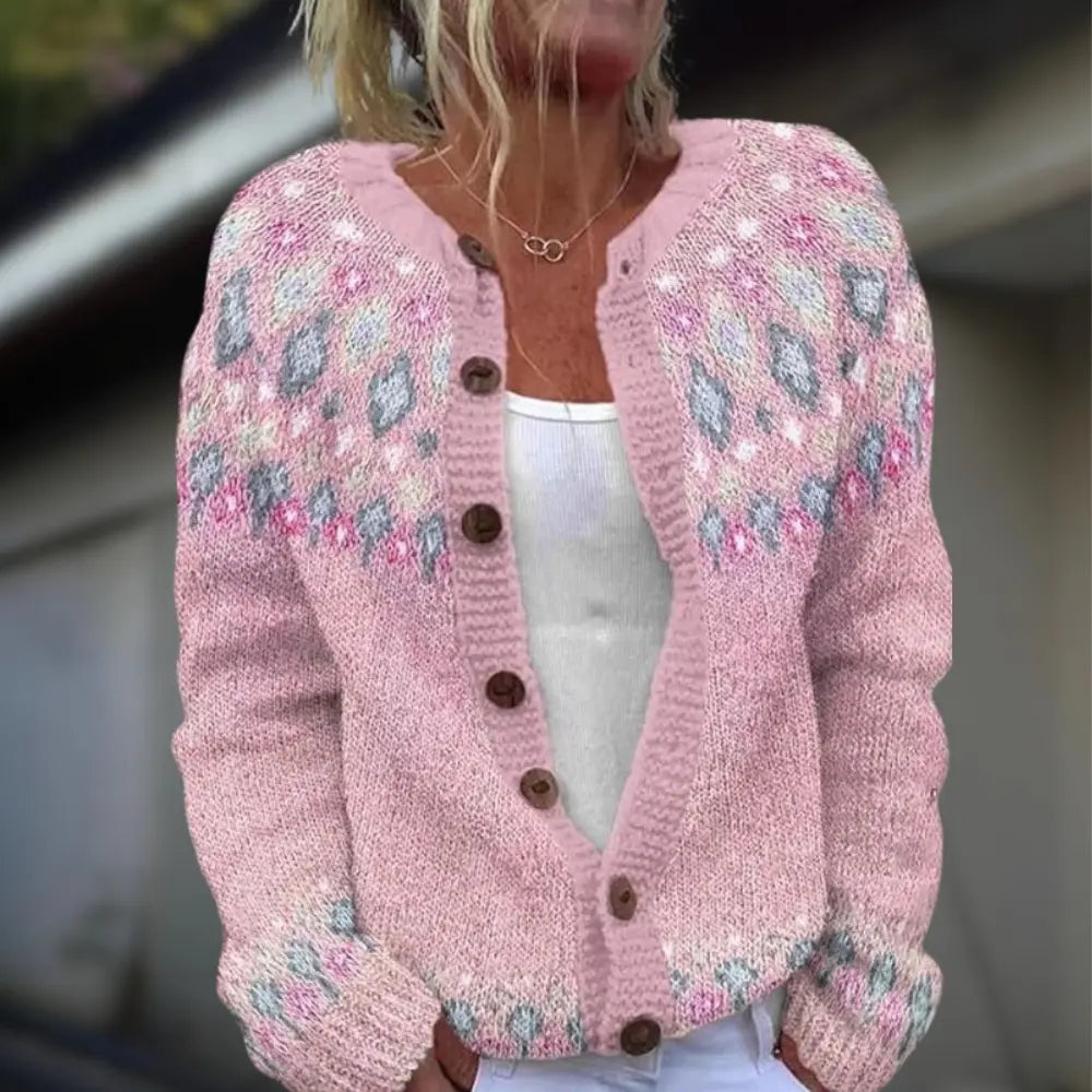 Anja™ | Strikket vest med trykk