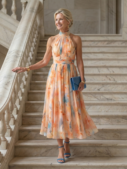 Elin | Myk Halter Midi Kjole