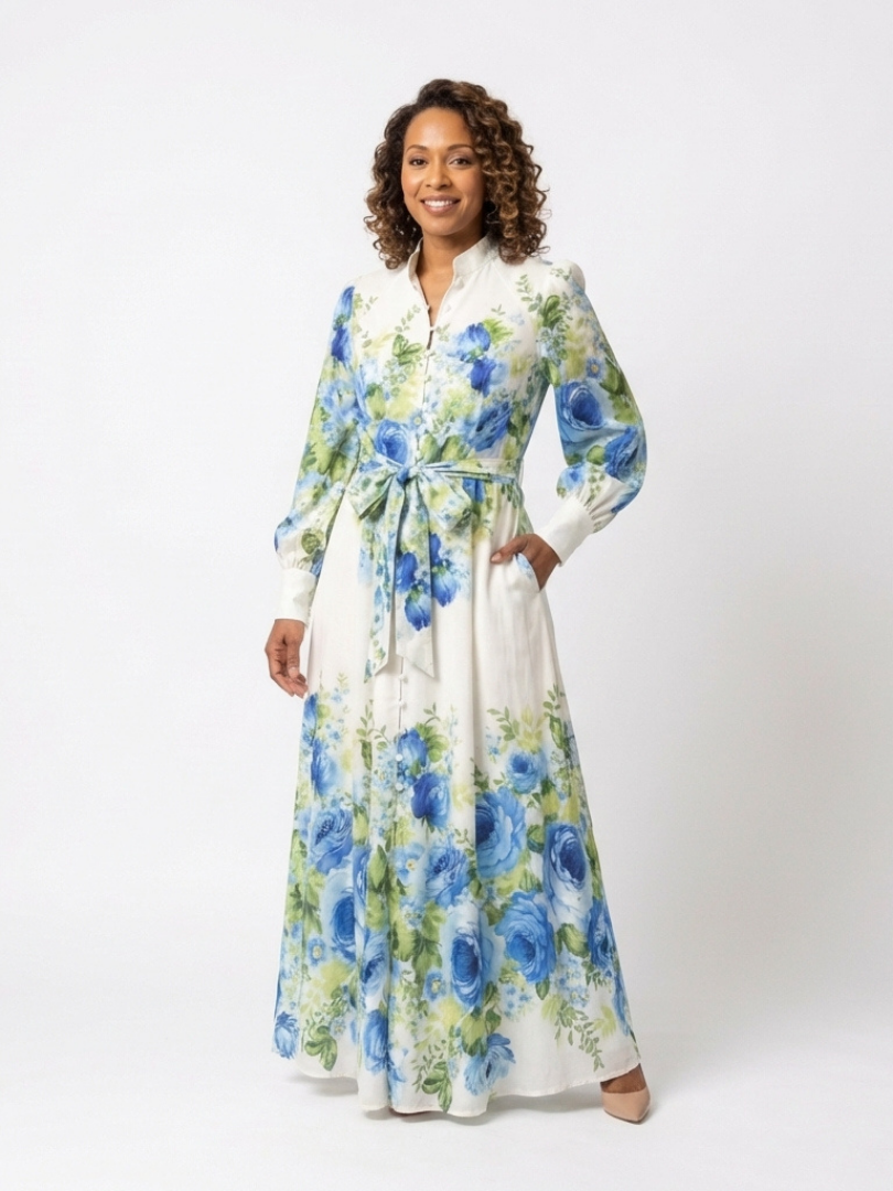 Harper | Knappefront Blomster Maxi