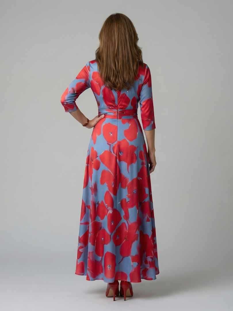 Celine | Krysset Wrap Midi Kjole