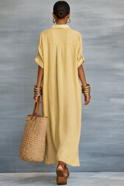 Manelle™ | Maxi Kjole med Minimalistisk Linje