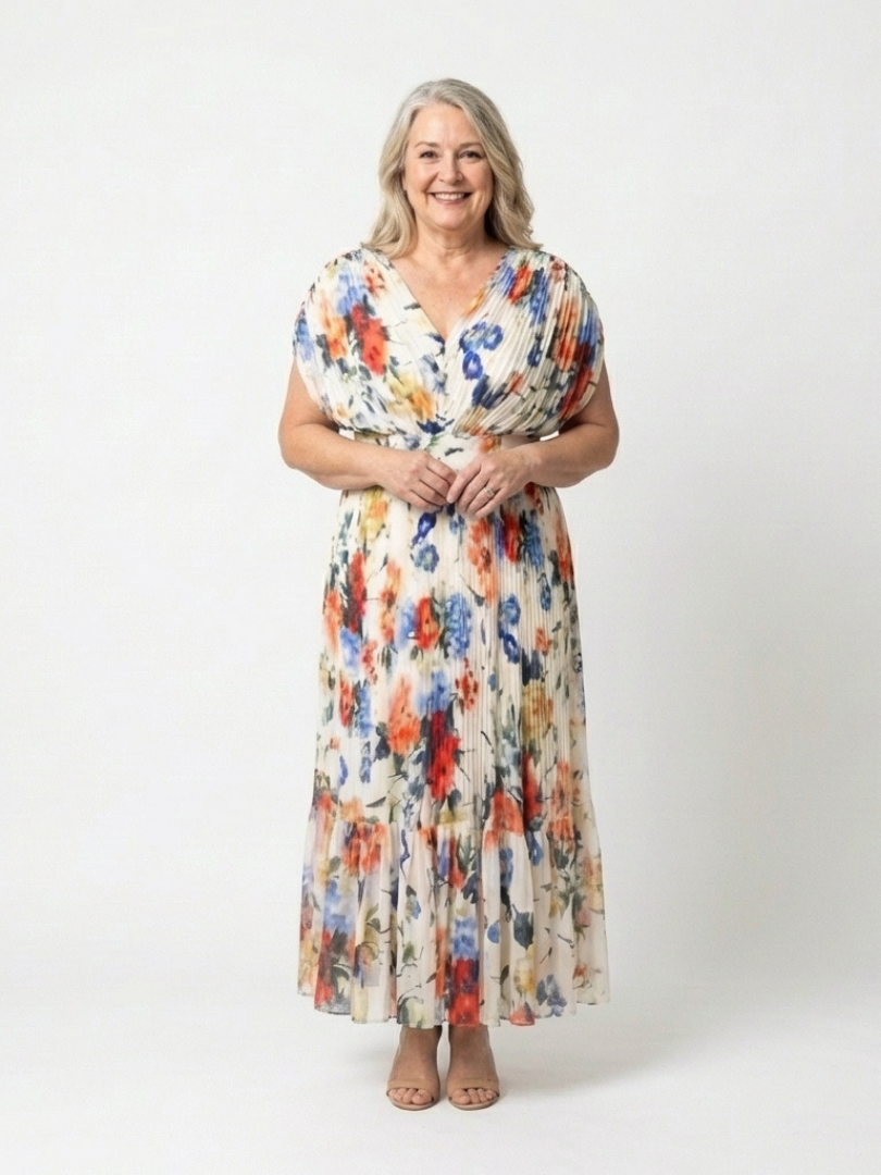 Savannah | Blomstrete Plisserte Midi