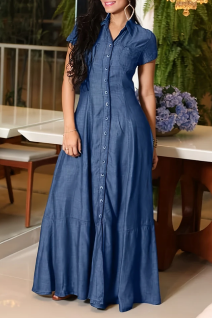 Eliza | Lang Denim Kjole