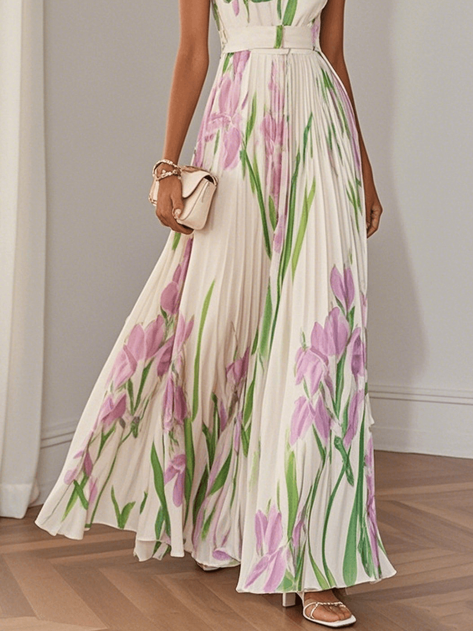 Yara™ | Maxikjole i plissé chiffon