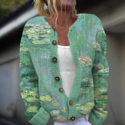 Anja™ | Strikket vest med trykk