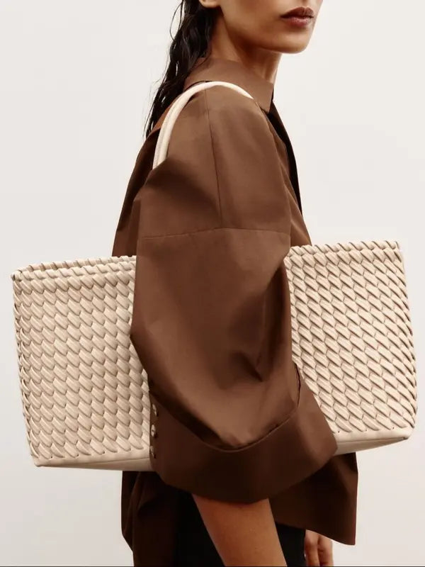 LINDSAY™ - Elegant Vevd Tote Bag for Hverdagsbruk