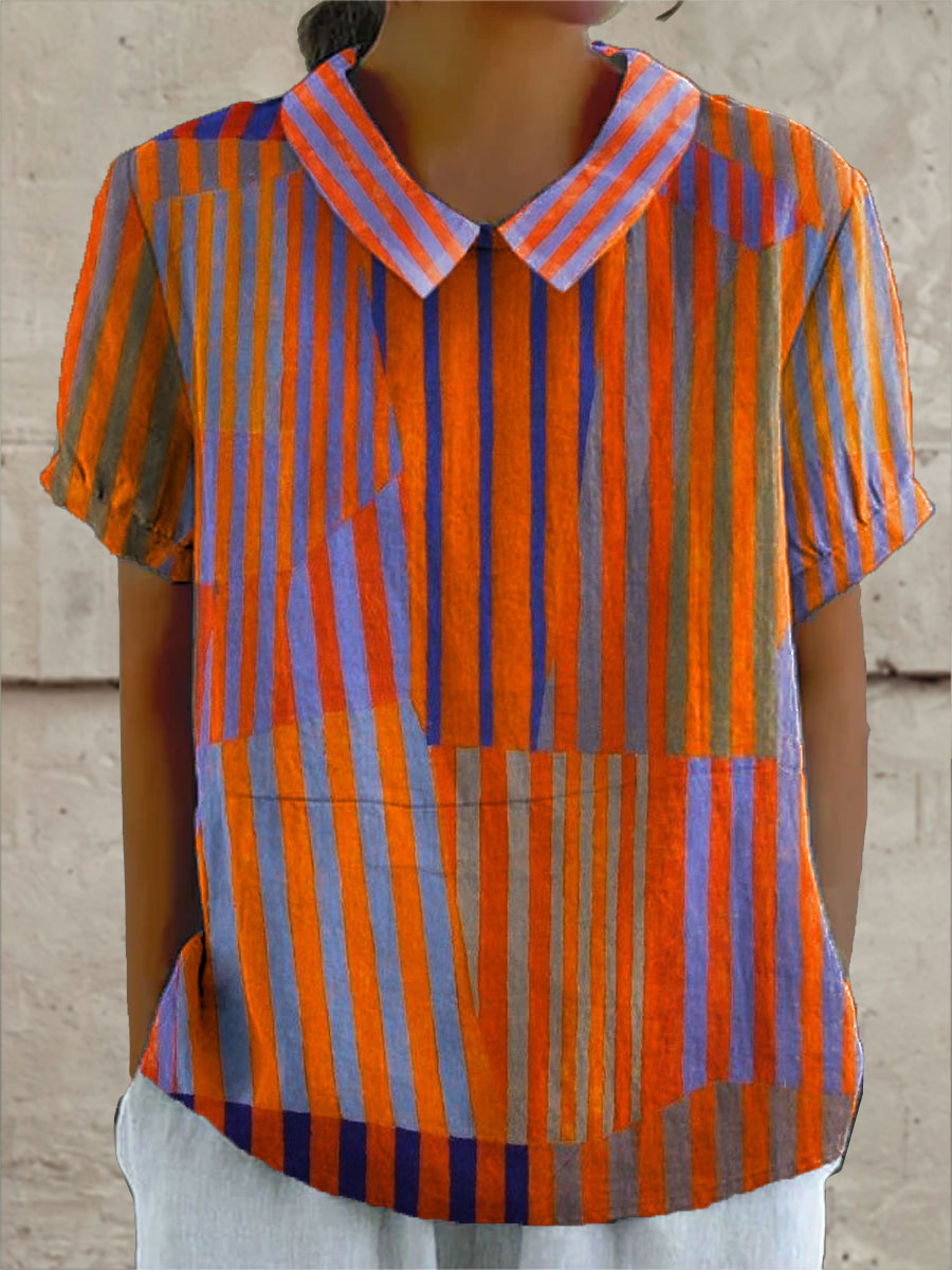 Nina | Geometrisk Stripete Skjorte