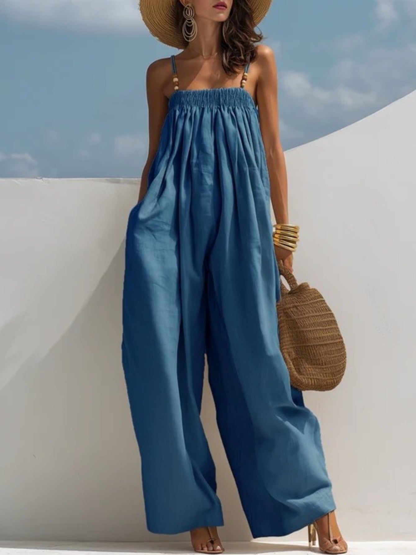 Madison | Denim Vid-Ben Jumpsuit