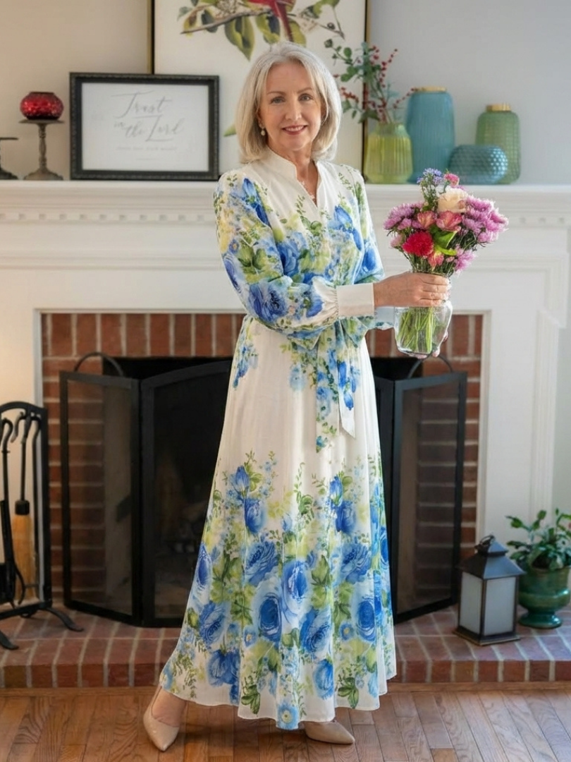 Harper | Knappefront Blomster Maxi