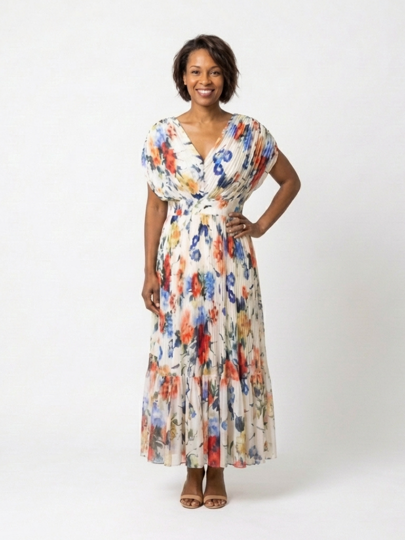 Savannah | Blomstrete Plisserte Midi