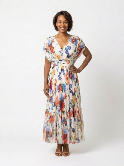 Savannah | Blomstrete Plisserte Midi