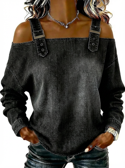 Dame utenermet denimskjorte