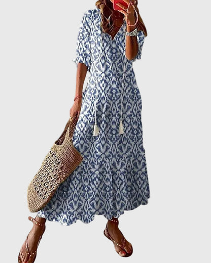 Amalia | Boho Vintage Sommer Maxi Kjole