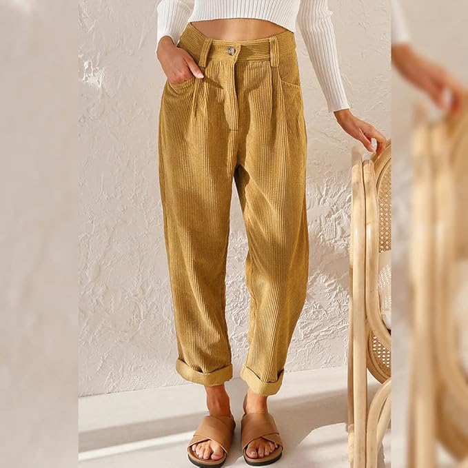MANDY | KOMFORTABLE HØYHÅNDS KORDTROUSER