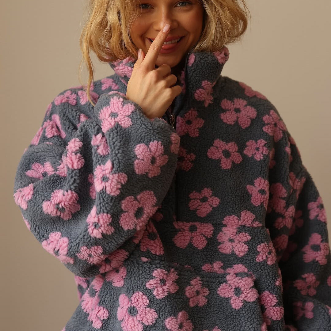 Daisy | Sherpa Boho Blomster Genser