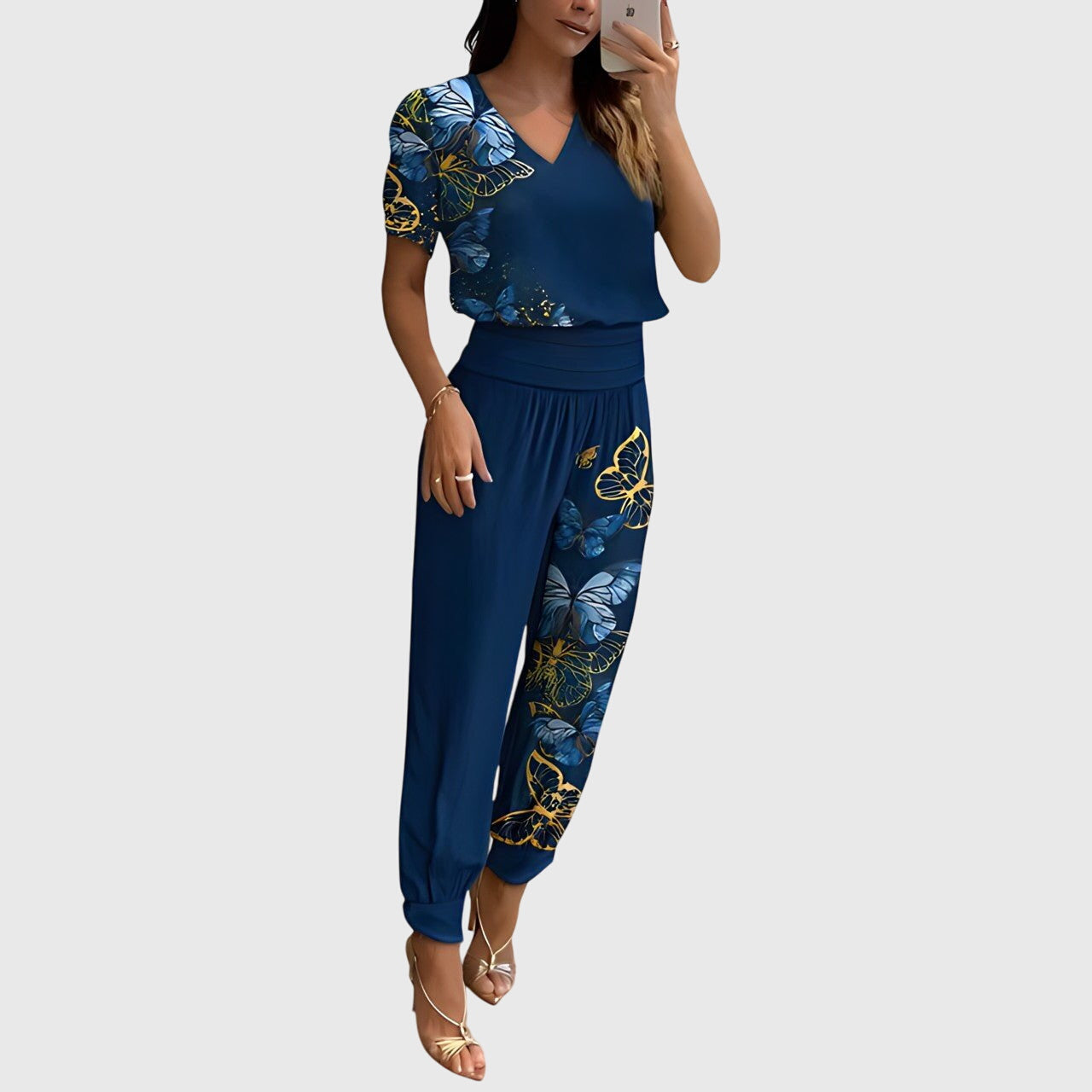 Jennifer™ | Stilig Bluse- og Bukse Sett