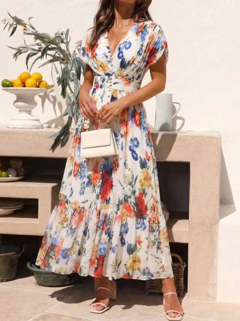 Savannah | Blomstrete Plisserte Midi