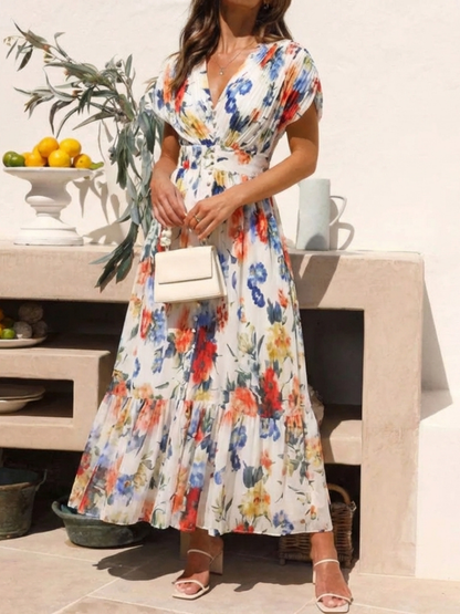 Savannah | Blomstrete Plisserte Midi