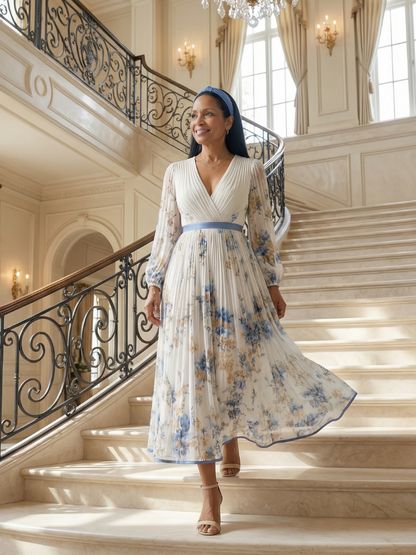 Rielle | Plisserte Wrap Midi Kjole
