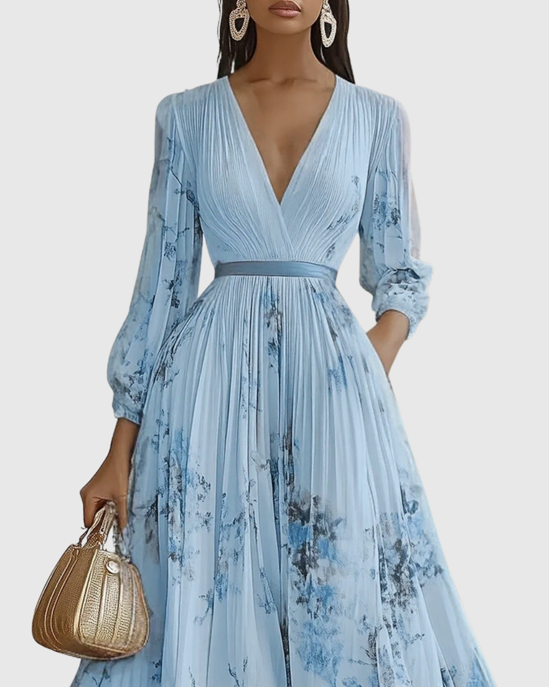 Siena™ | Elegant Plissé Maxi Kjole