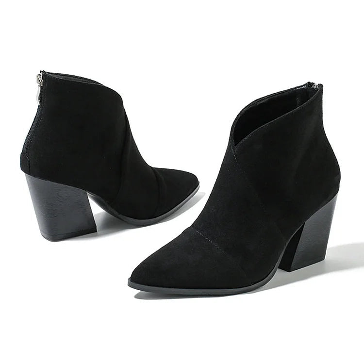 Céline™ | Chic ankelstøvler i semsket skinn