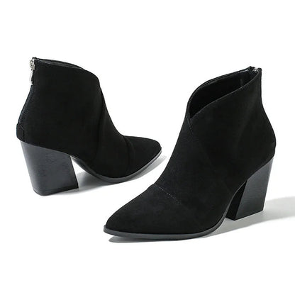 Céline™ | Chic ankelstøvler i semsket skinn