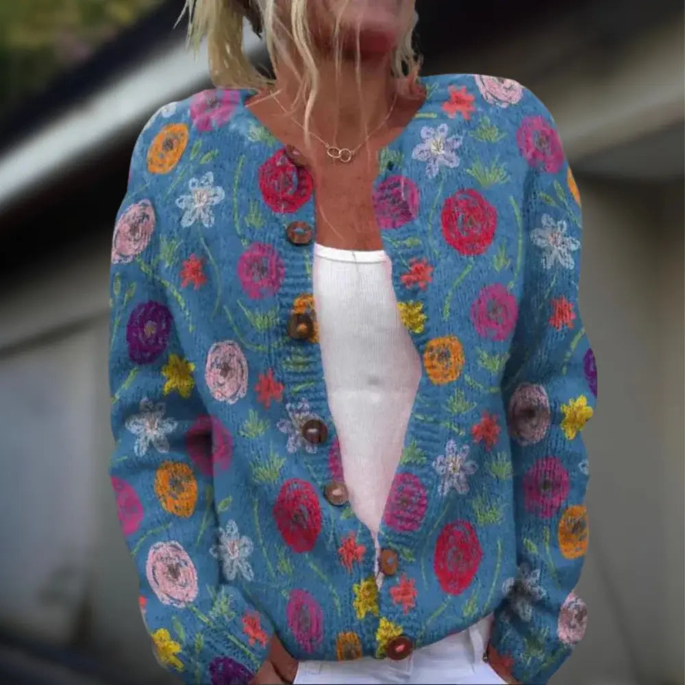 Anja™ | Strikket vest med trykk