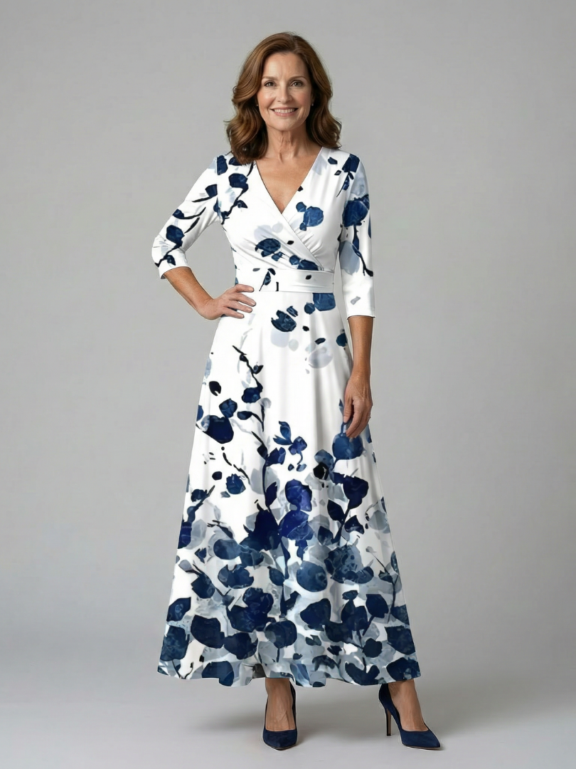 Celine | Krysset Wrap Midi Kjole