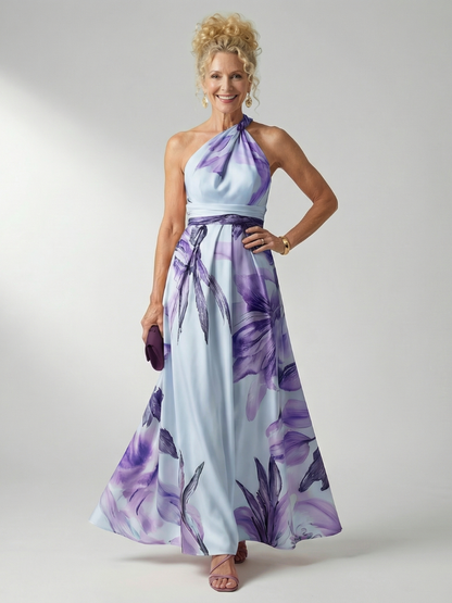 Amiel | Lys Blomstret Maxi Kjole