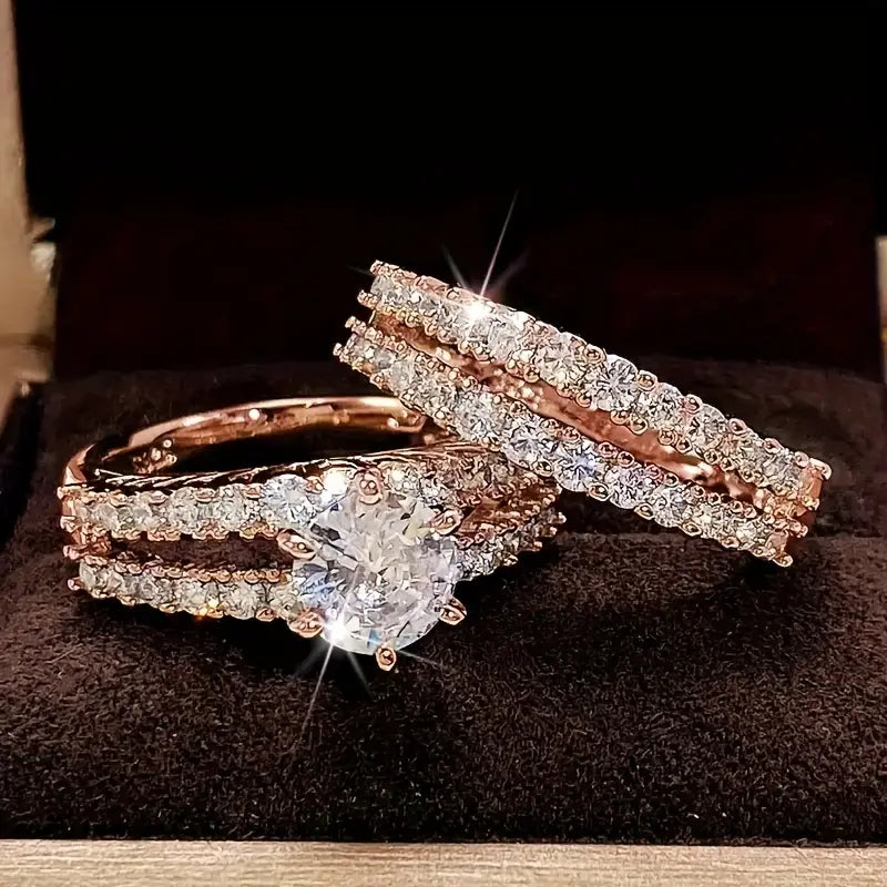 Elegant Evig Stråling Ring Sett