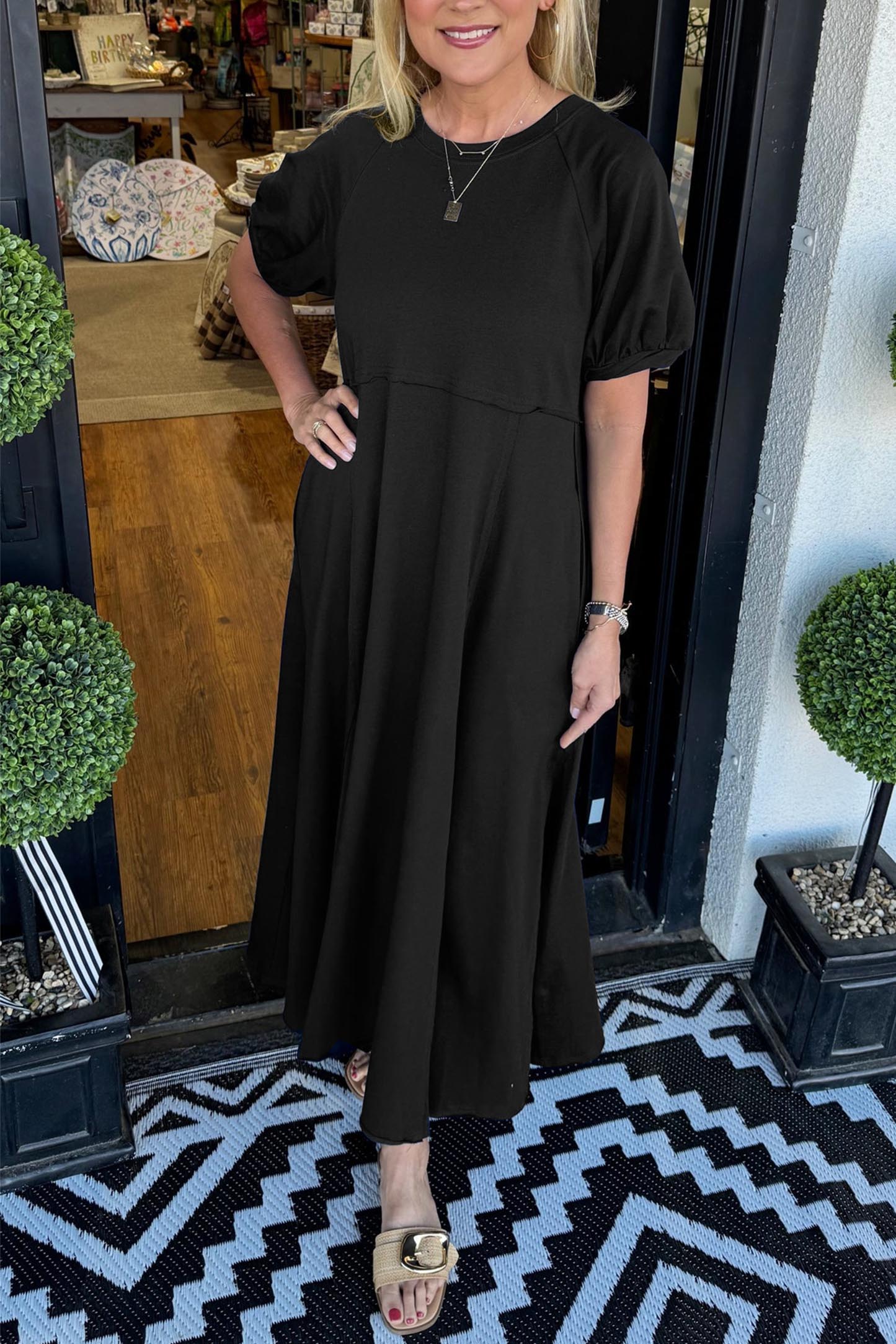ODETTE | Puff-Erme Maxi for Flatterende Eleganse og Komfort