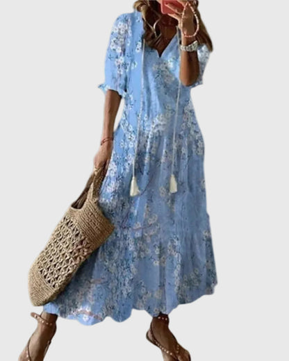 Amalia | Boho Vintage Sommer Maxi Kjole