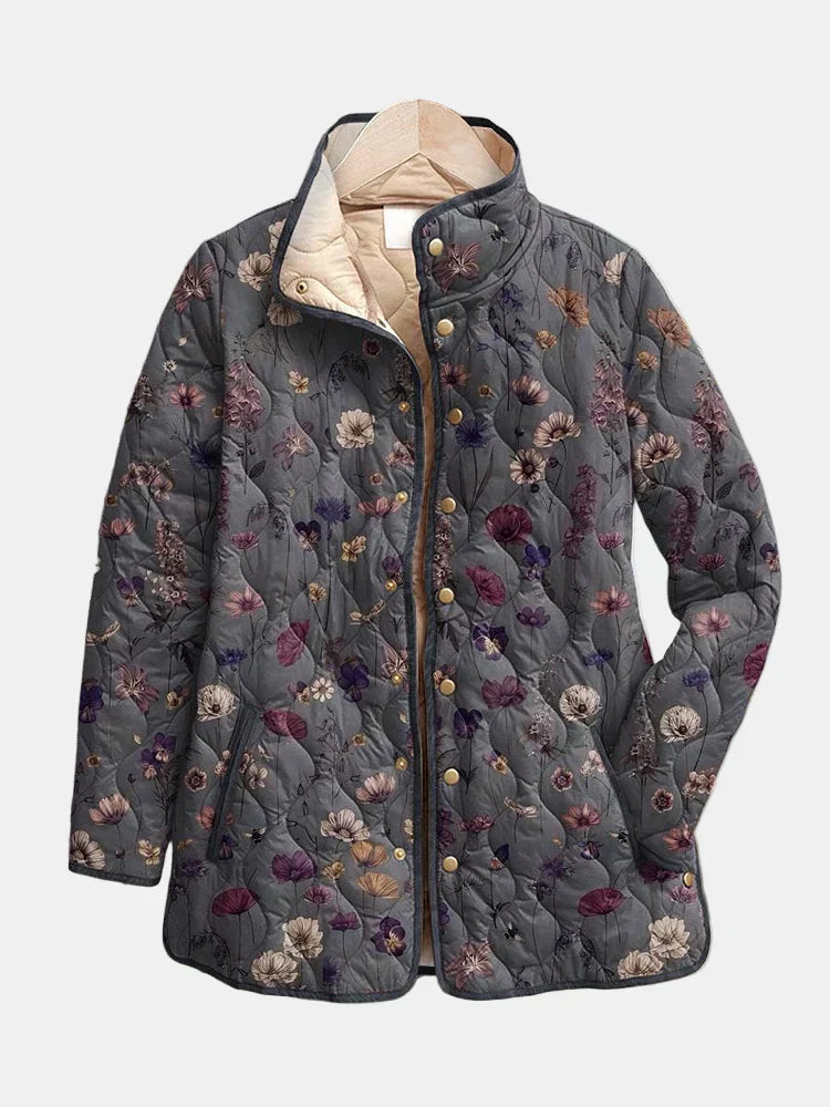 Niva | Vintage Blomstertrykt Quiltet Jakke