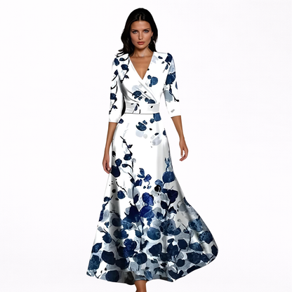 Emilia | Maxi Kjole med Elegant Blomsterdesign