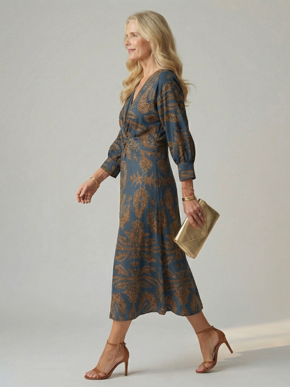 Lune | Naturlig Wrap Midi Kjole