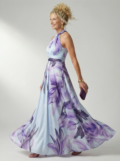 Amiel | Lys Blomstret Maxi Kjole
