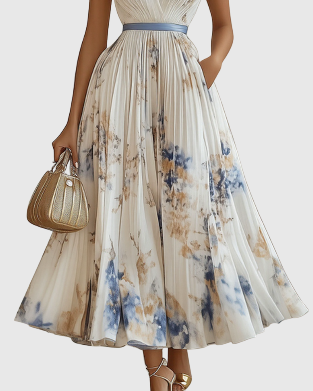 Siena™ | Elegant Plissé Maxi Kjole