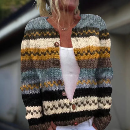 Anja™ | Strikket vest med trykk