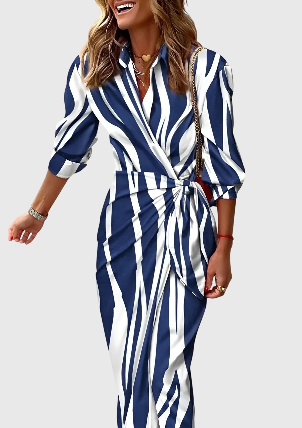 Everly | Elegant Innpakningskjole Med Trykk
