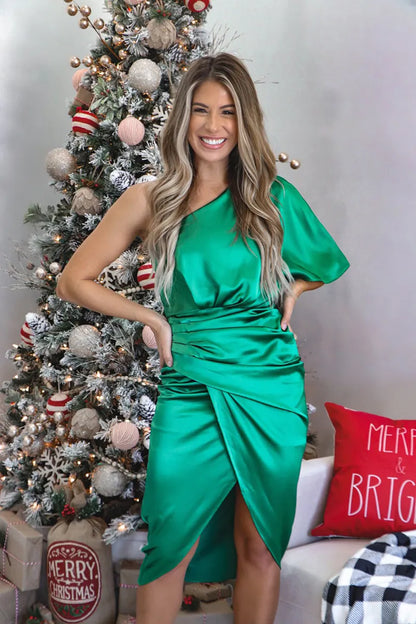 Tamari™ | Elegant Satin Midi Kjole