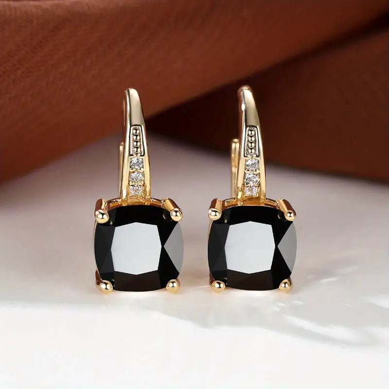 Elegant Mystic Stone Hoop Øredobber