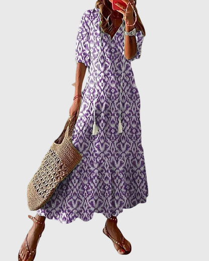Amalia | Boho Vintage Sommer Maxi Kjole