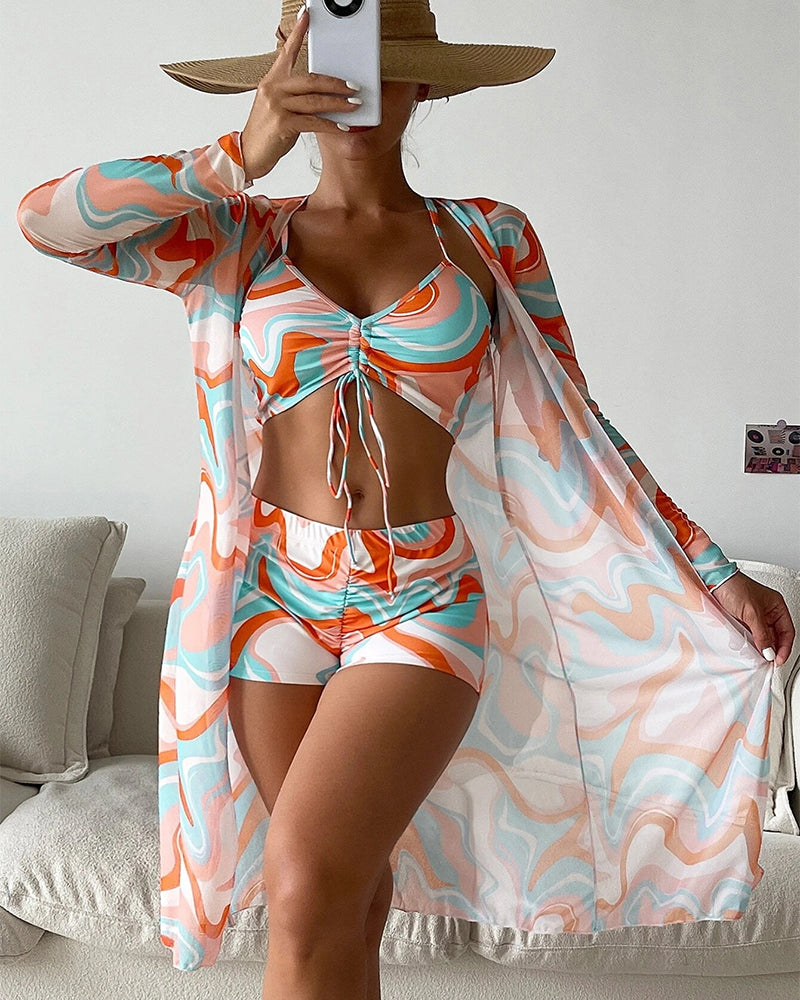 Liv® | 3-Delt Bikini Sett med Trykk