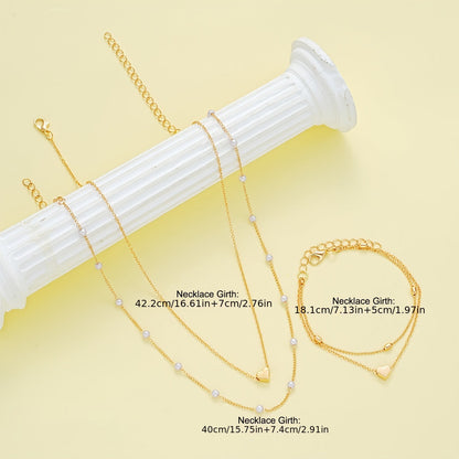 Elegant Minimalistisk Halskjede og Armbånd Sett