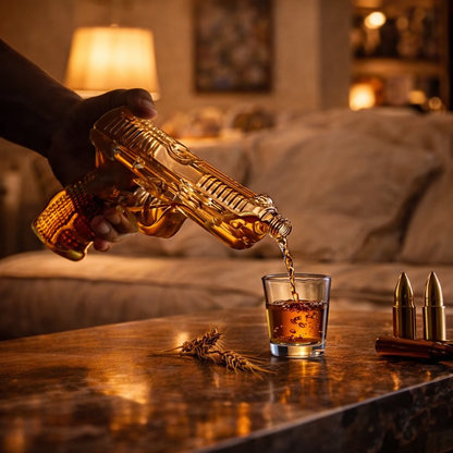 Whiskyflaske – Gun Set Edition med Glass