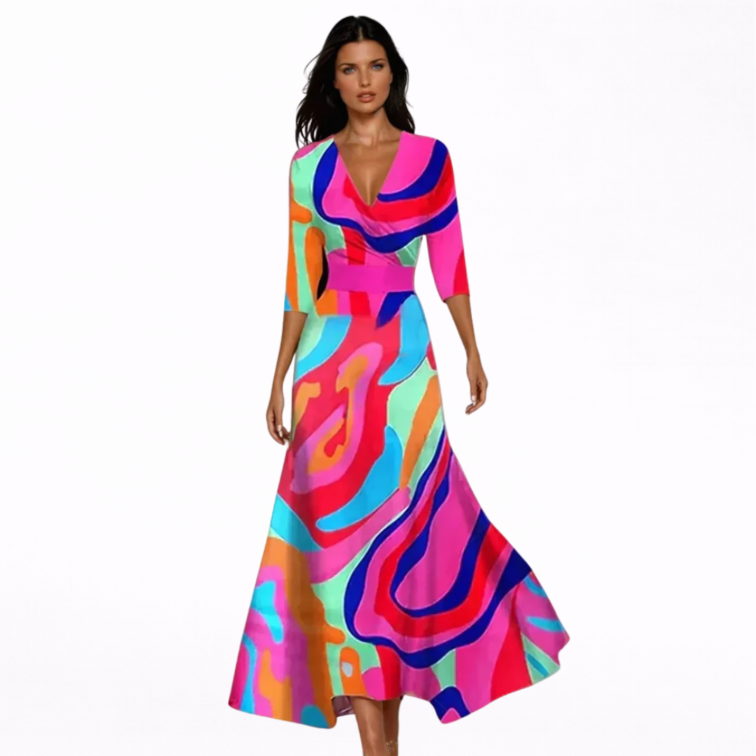 Emilia | Maxi Kjole med Elegant Blomsterdesign
