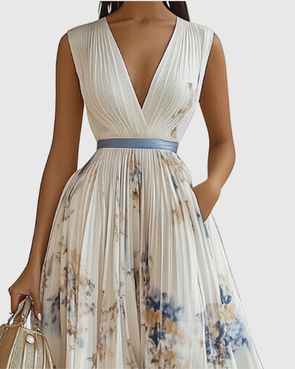 Rowella | Elegant Plisserte Maxi Kjole