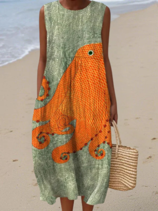 Tess™ Oceanic Midi Kjole