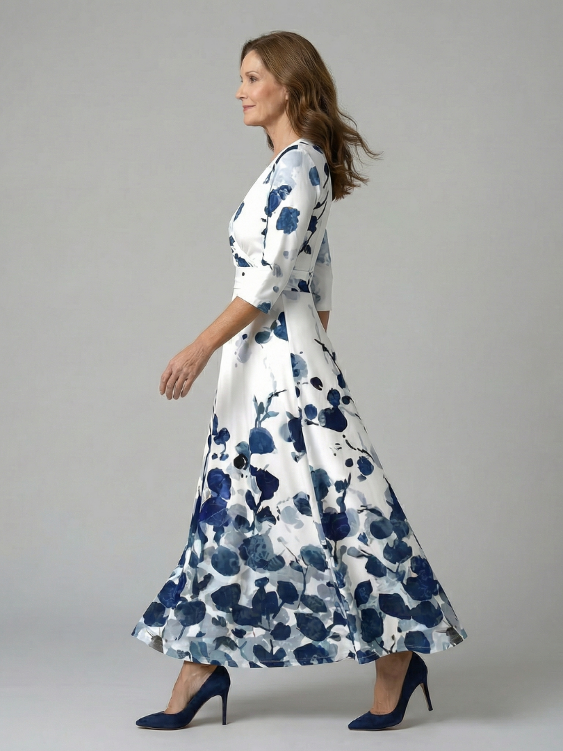 Celine | Krysset Wrap Midi Kjole